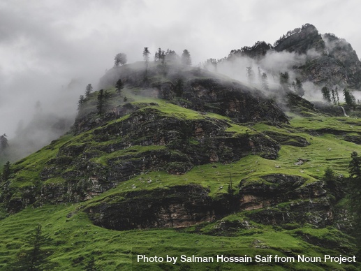 Green Mountain With Clouds by Salman Hossain Saif from NounProject.com